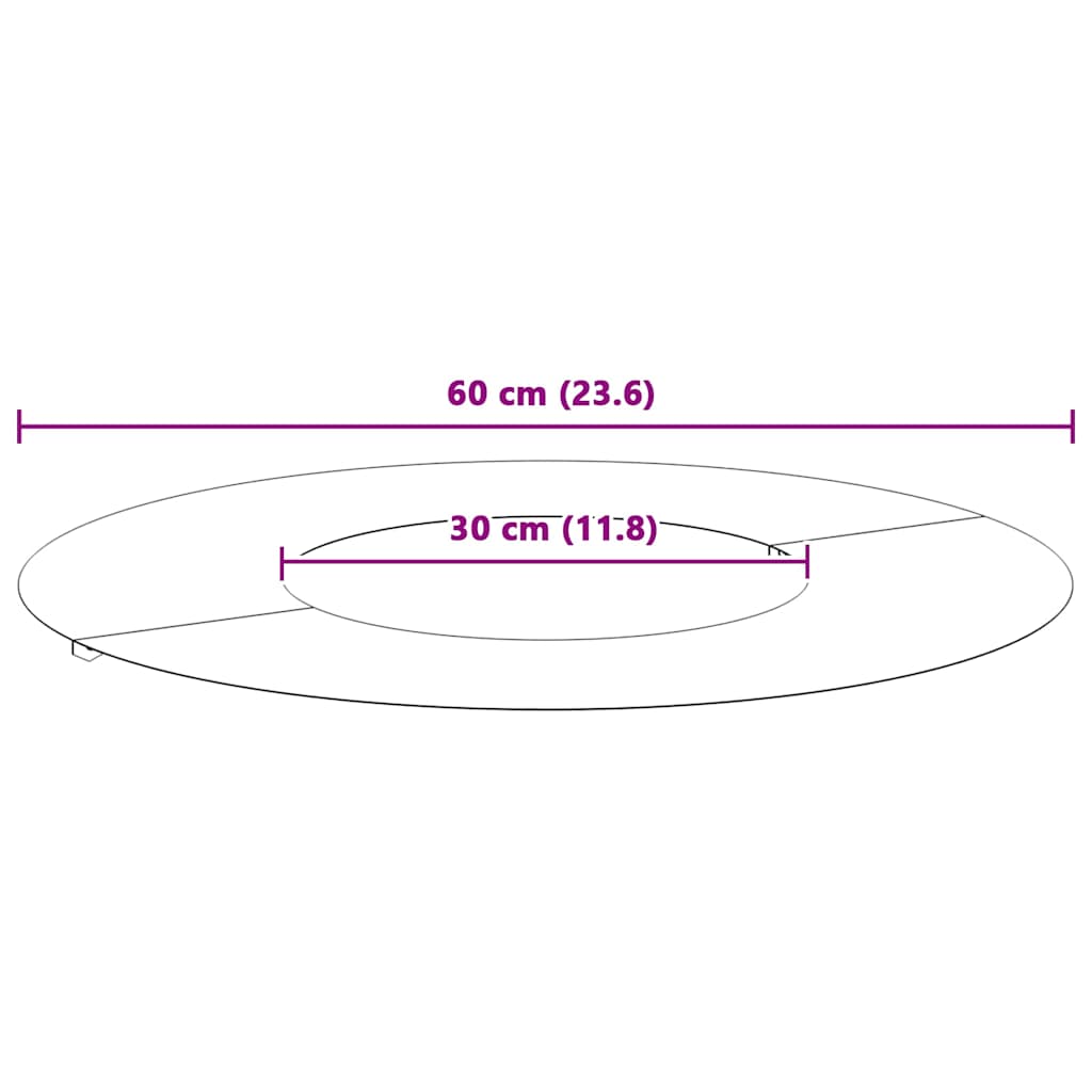 Flache Baumringe 5 pcs Anthrazit Ø30 / 60 cm Stahl